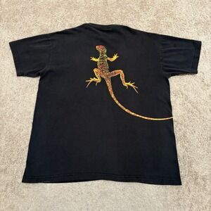Vintage 90s Marlboro Cigarettes T-Shirt Men's XL Faded Black Lizard Pocket T